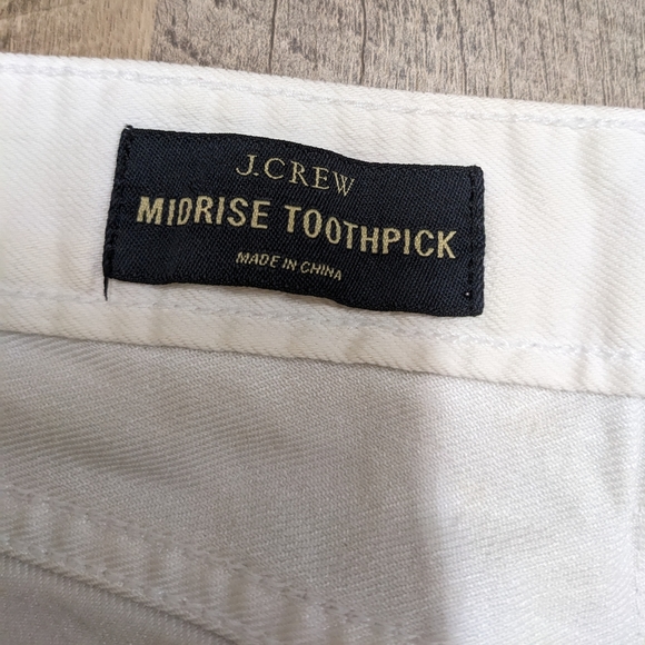J. Crew White Mid rise Toothpick Jeans - Picture 6 of 13